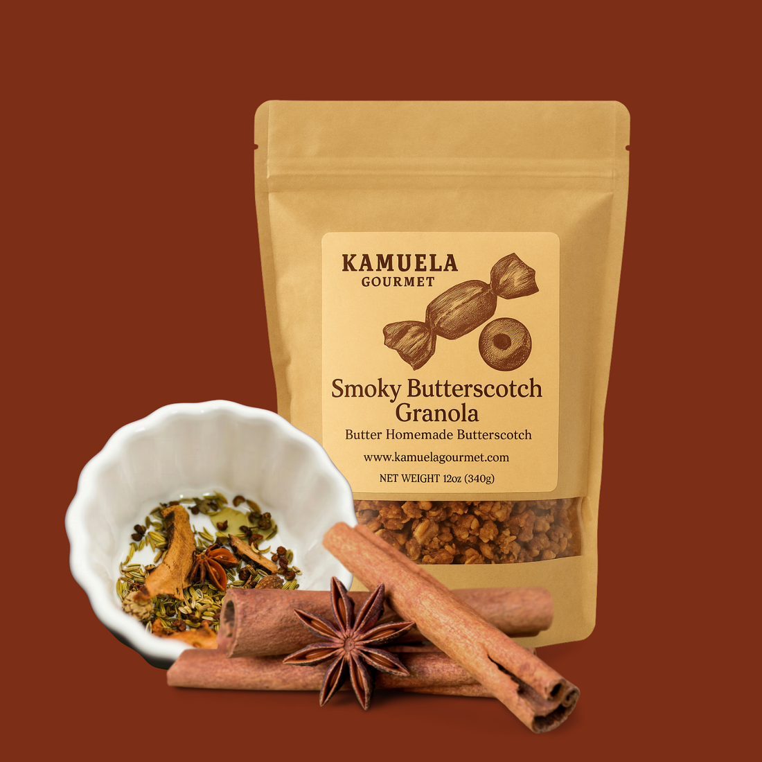 Smoky Butterscotch Granola, 10oz
